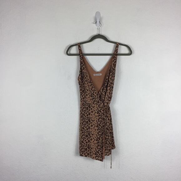 Reformation Anchorage Leopard Mini Wrap Dress XS Animal Print Boho - Picture 3 of 14